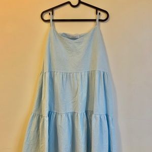 Oak And Fort Tiered Mini Dress Ballad Blue